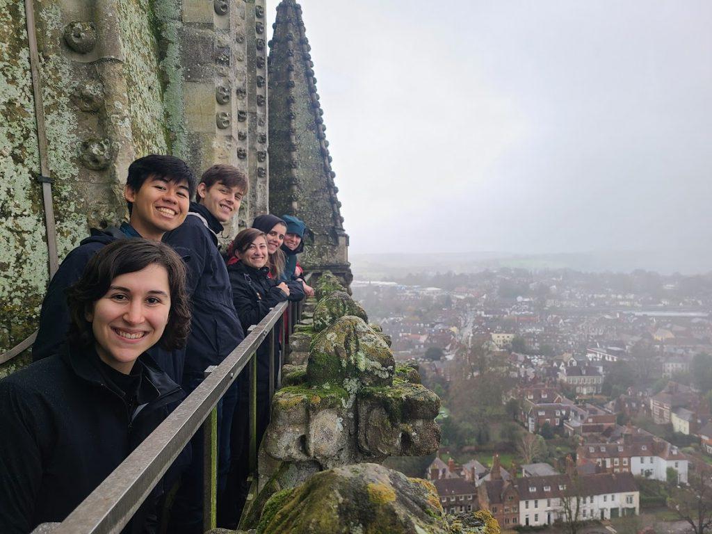 Harvey Mudd students, Salisbury Cathedral Tower 2023
